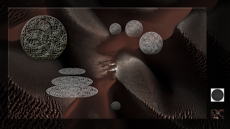 Southern hemisphere crater & spherical cycloid